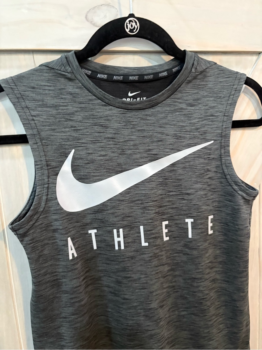 Nike Sleeveless Tank Top in Dark Gray with Light Gray Logo